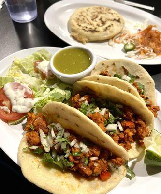 Tacos de Chorizo and Pupusas de Queso