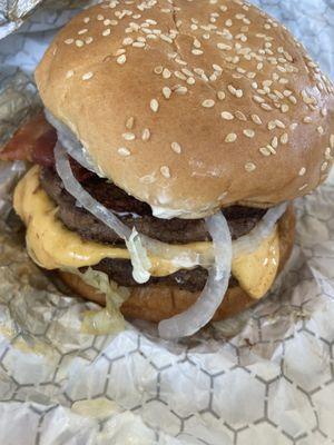 Double quarter pound bacon cheeseburger