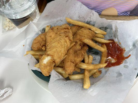 Chicken strips and fries