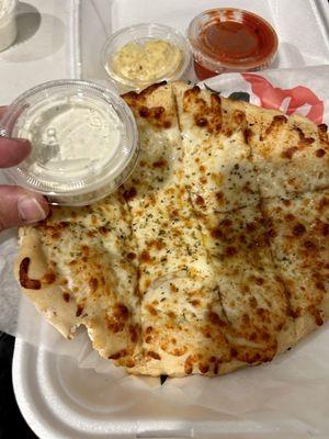 Cheesy Garlic Breadsticks were solid and ranch was pretty good