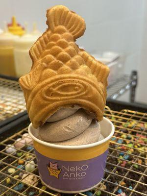 Oreo ice cream with nutella taiyaki