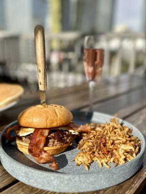 Breakfast Burger and House Hash