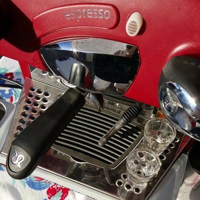 Our portable espresso machine that we use at the market, and soon to be in our Coffee Camper to cater your event!