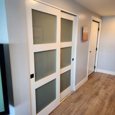 Custom made 3 panel closet doors