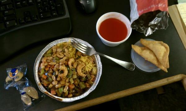 Yummy kung no shrimp and crab Rangoon!!  Two lunches for under $10