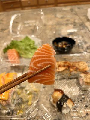 Salmon sashimi