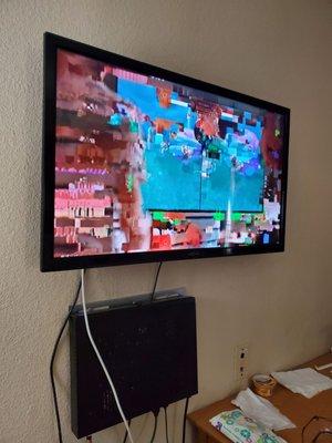 Glitchy cable TV.