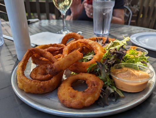 Perfectly fried onion rings