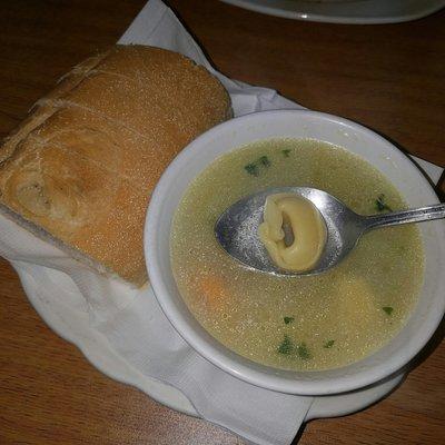 Great tortellini soup with your choice of meat or cheese filled very good on a chilly day here in New Jersey