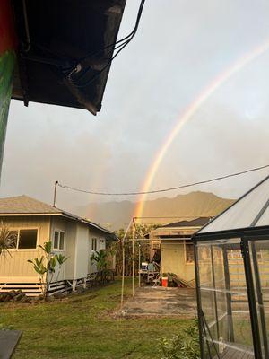 Outside the cafe we got to see a beautiful double rainbow!!