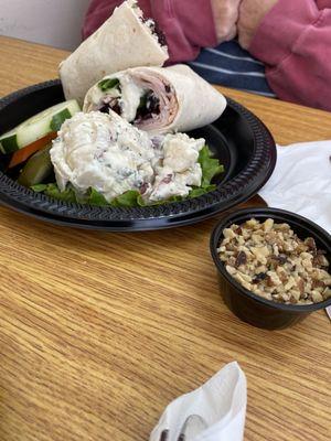 TheGrant sandwich: turkey wrap with cranberry sauce,