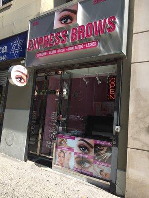 Front of store Eyebrow Express