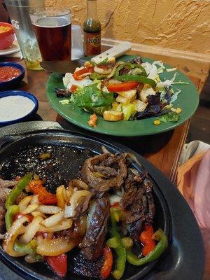 Excellent steak fajitas salad