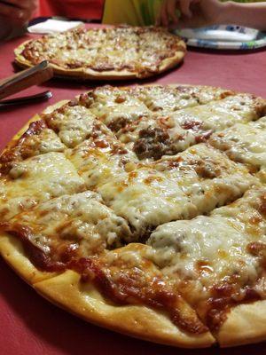 Sausage and onion pizza