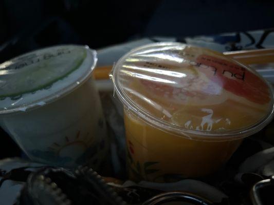 Papaya Milk Tea with Bubble Jasmine Green Tea with Bubble~