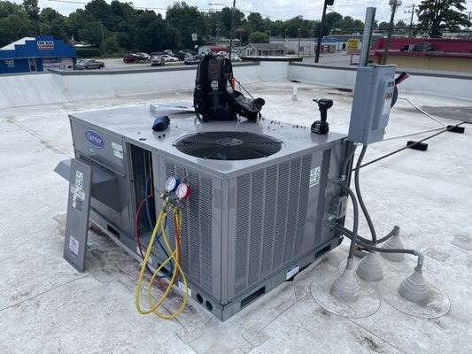 Roof Top Package Unit. This heats and cools the area below.