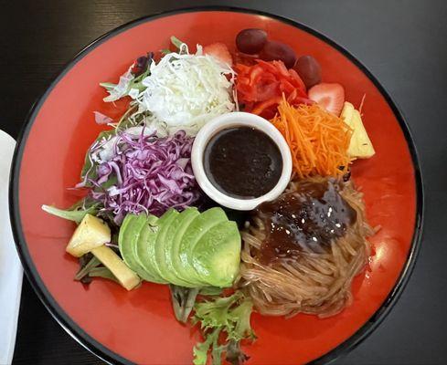 Fresh veggies and sweet potato noodles