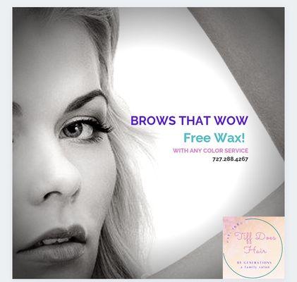 Free wax with color service