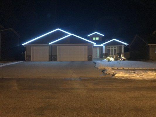 Permanent multicolored LED Rope lighting installed.