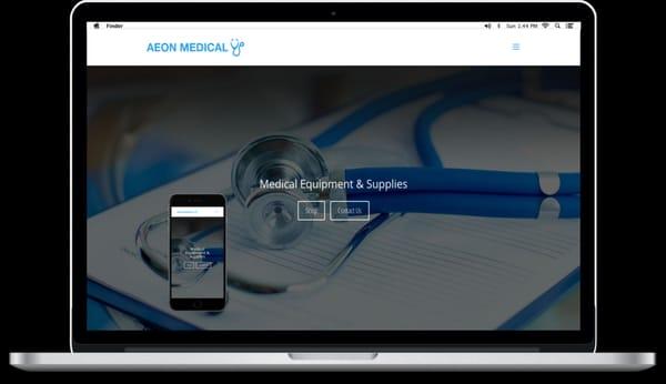 Web design / ecommerce / online store for aeon medical. Live site can be found at aeonmedical.co