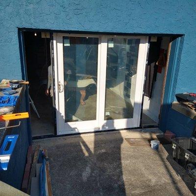 Sliding glass door install