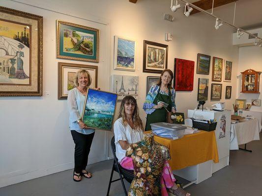 Artists Jolan Gamblin, Jill Hunter and Gail Husveth