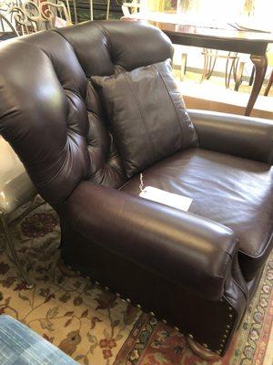 Plum Leather chair that reclines. $400.00