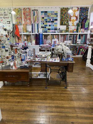 Visit our modern room of fabric, books and patterns!