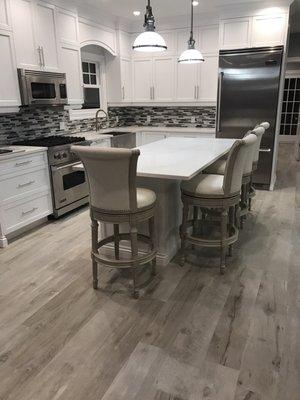 New kitchen with counter tops by wholesale marble.