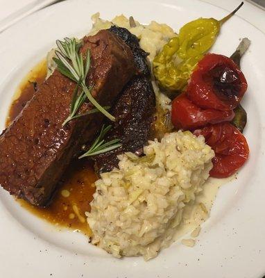 Brisket plate with goat cheese mash