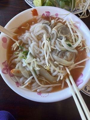 Banh canh with pork knuckles