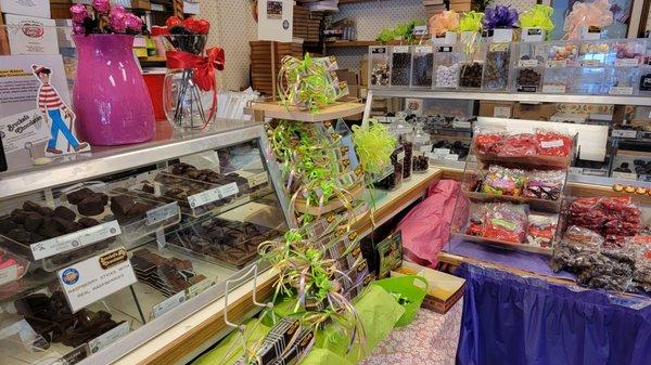 One of the chocolate counters at Brockel's in Billings, MT