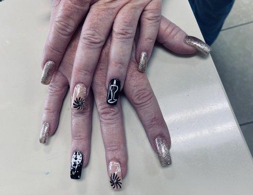 NYE nails by Lyn!!!  I LOVE them!!!