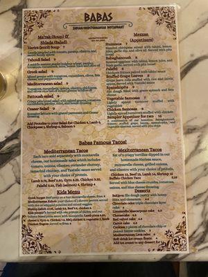 Menu front