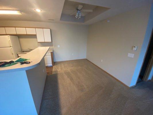 Dining room of one bedroom apartment