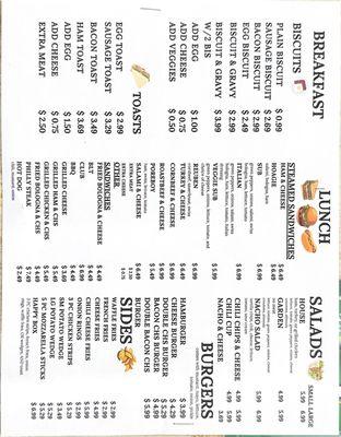 Our menu!!