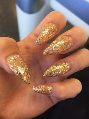 glitter stiletto nails