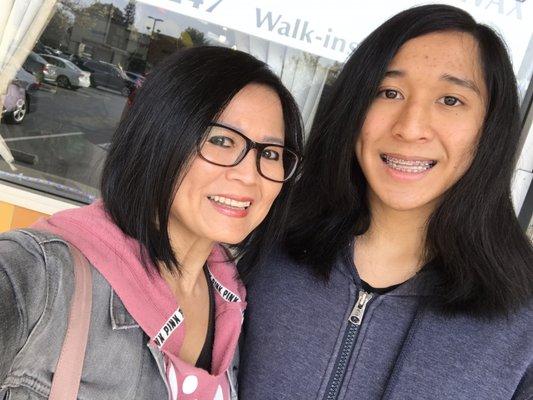 Mommy and me haircuts!