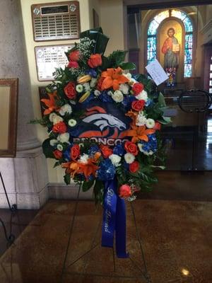 A requested memorial piece for a Broncos Fan.