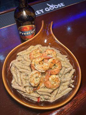 Ra ra pasta with shrimp