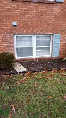 Shattered window and broken shutter that has been sitting like this for the past 3 months.