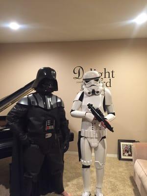 Darth Vader and Storm Trooper costumes