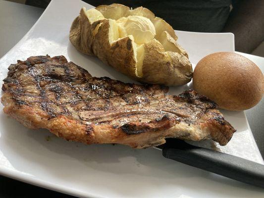 Pork steak and baked potato!