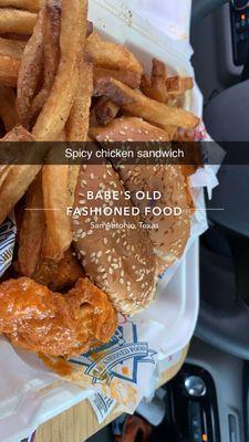 Spicy Chicken sandwich and fries