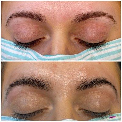 Brow Lamination tint and shaping