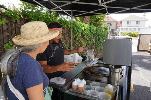 Chef Gerardo describing his process of cooking authentic Mexican tacos.