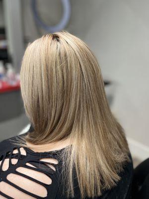 Same client from dark brown to blonde by TinaMontez