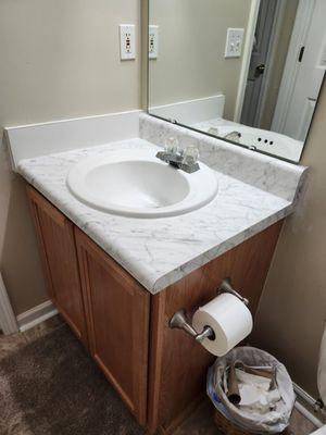 New countertop install in bathroom