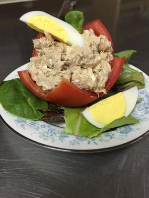 Old Fashion Tuna Salad stuffed In a Gadsden County Red Ripe Tomato