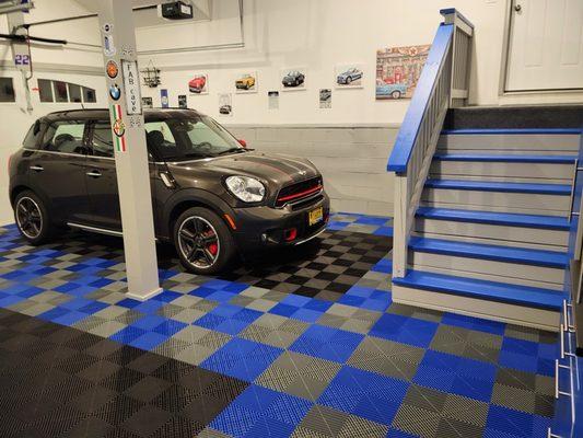 New floor tiles installed in garage [3-9-21]